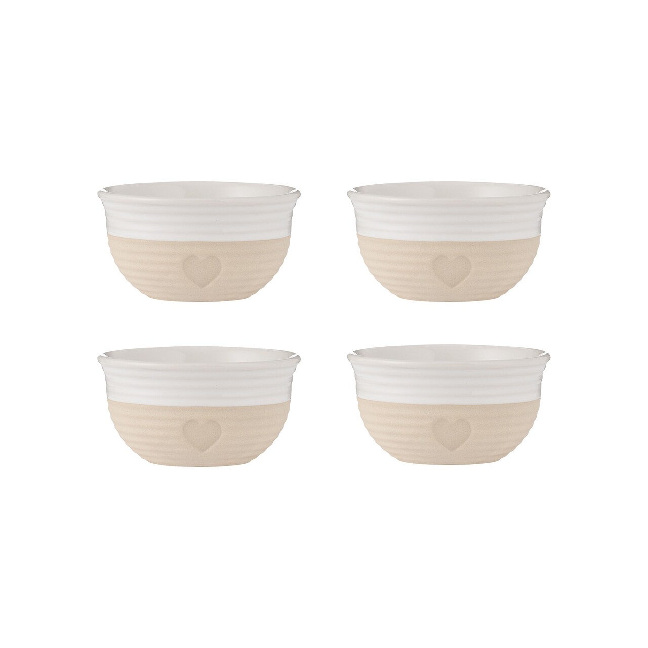 Mason Cash Rustic Charm Mini Bowl Set, 4 Stoneware Prep and Snack Bowls